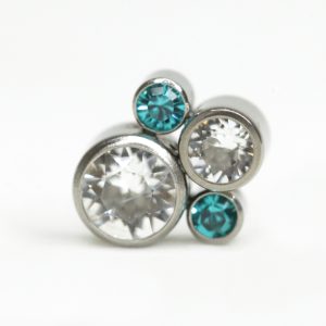 Accesorio 4 Zirconias 2 Clear & 2 Aqua