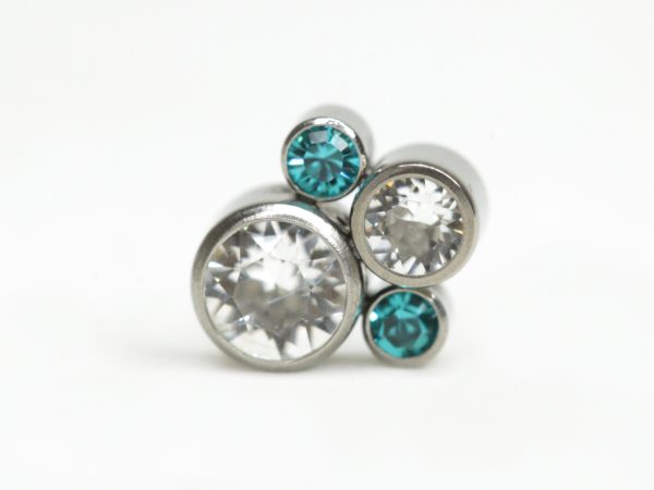 Accesorio 4 Zirconias 2 Clear & 2 Aqua