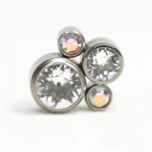 Accesorio 4 Zirconias 2 Clear & 2 Opalescente