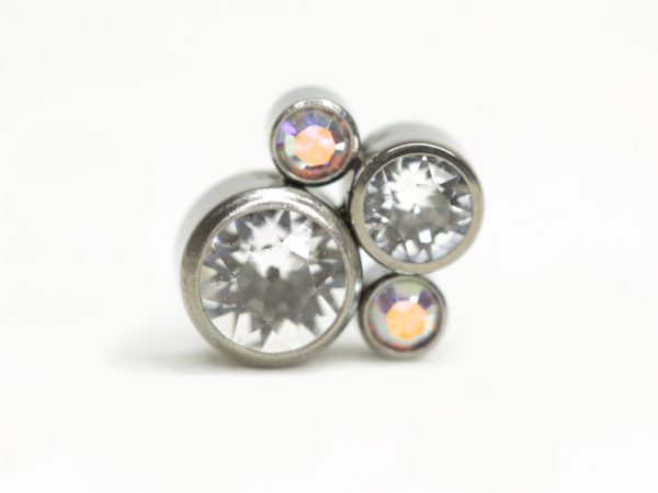 Accesorio 4 Zirconias 2 Clear & 2 Opalescente