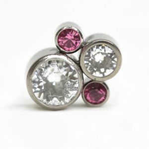 Accesorio 4 Zirconias 2 Clear & 2 Ruby