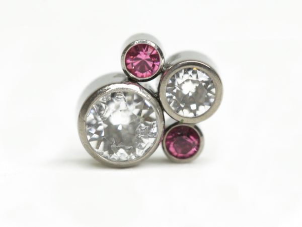 Accesorio 4 Zirconias 2 Clear & 2 Ruby