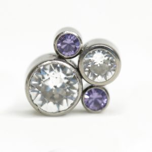 Accesorio 4 Zirconias 2 Clear & 2 Violeta