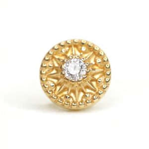 Beaded Wheel Cz de oro