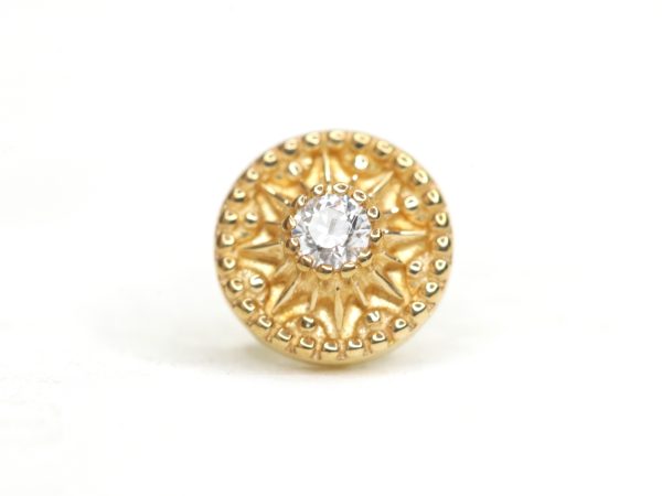 Beaded Wheel Cz de oro