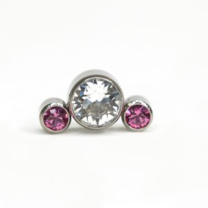 Cluster 3 Zirconias 1 Clear & 2 Ruby