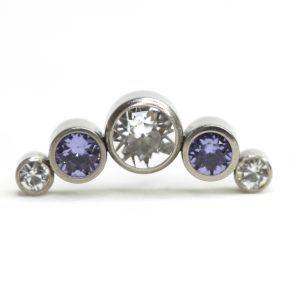 Cluster 5 Zirconias 3 Clear & 2 Violeta