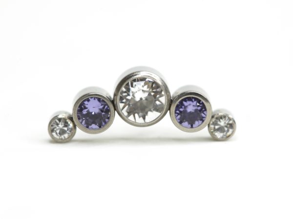 Cluster 5 Zirconias 3 Clear & 2 Violeta