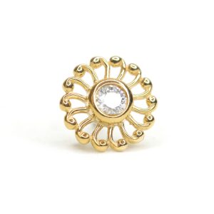 Holo Beaded Cz de oro