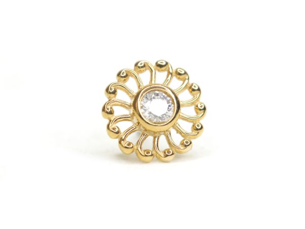 Holo Beaded Cz de oro