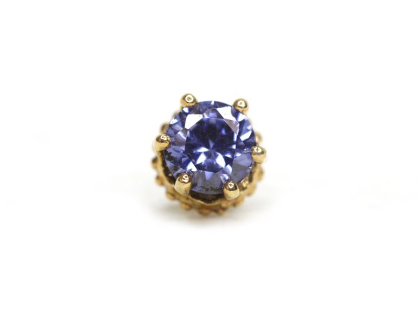 Prong Set Cz Tanzanite de oro