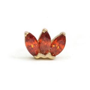 Triple Marquise Cz Red de oro