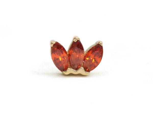 Triple Marquise Cz Red de oro